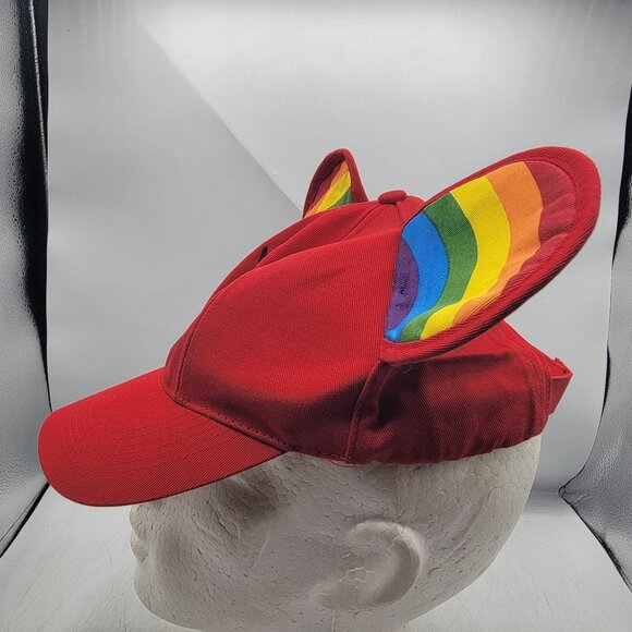 Disneyland Red Pride Mickey Ears Adults Hat Cap Casual Outdoors Comfort - Picture 2 of 9